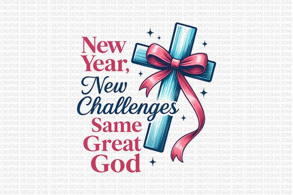 Christian New Year Cross PNG for T-Shirt Designs