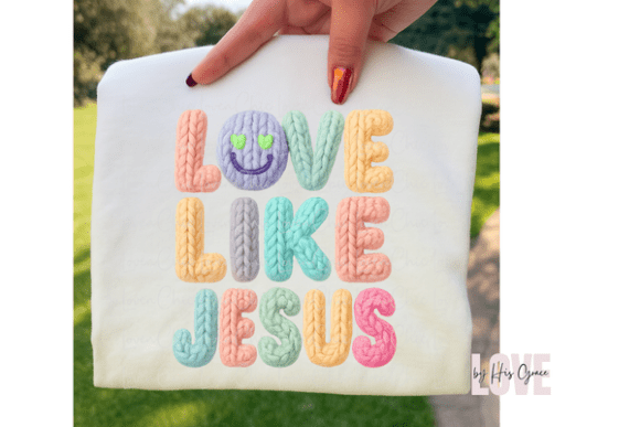 Flax Yarn Love Like Jesus Groovy T-Shirt Designs