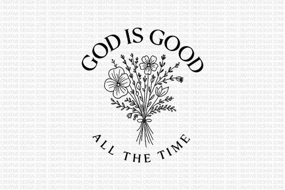 God is Good Floral Christian PNG
