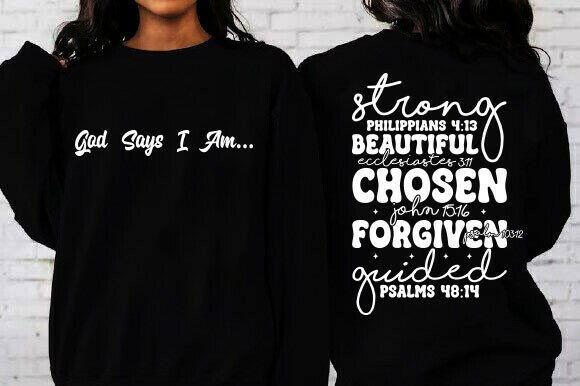 God Says I Am SVG PNG: T-Shirt Designs