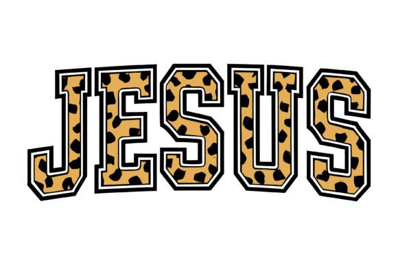 Jesus Leopard Print Typography Design for T-Shirt Designs