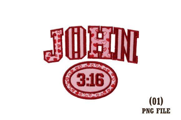 John 316 Valentine PNG, Patch Christian T-Shirt Designs