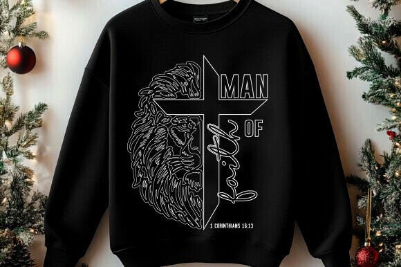 Man of God SVG: Jesus Line Art for T-Shirt Designs