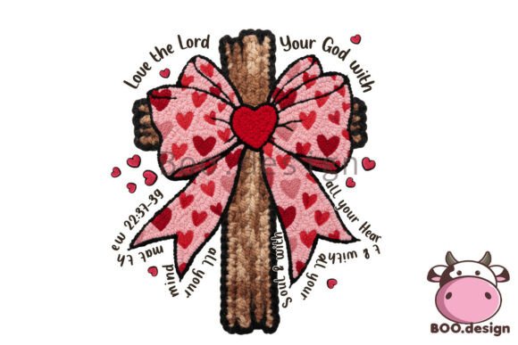 Valentine Jesus Latch Hook Faux Yard PNG: T-Shirt Designs