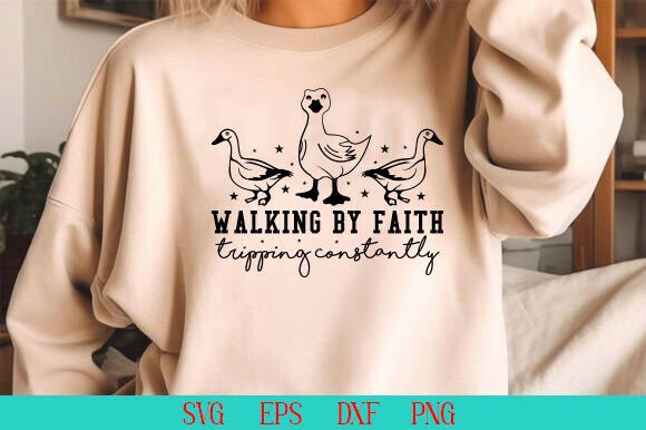 Walking by Faith SVG, Christian PNG, Bible — T-Shirt Designs