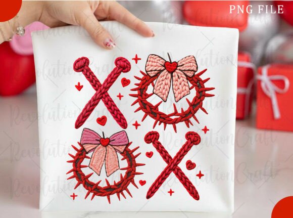 Yarn Crochet XOXO Valentine Jesus PNG — T-Shirt Designs